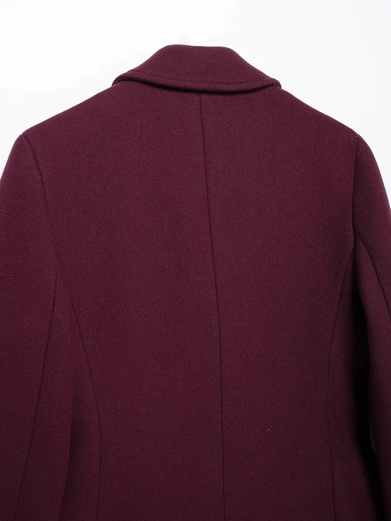 Aideen Burgundy Woolen Maxi Coat