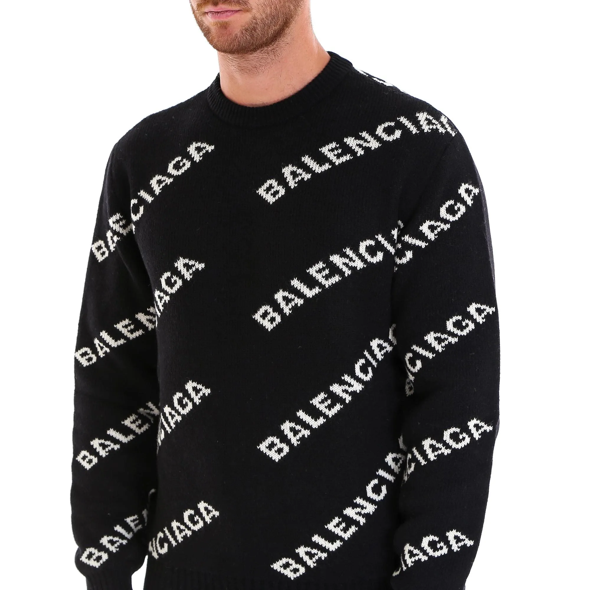 Balenciaga Logo Print Crewneck Jumper