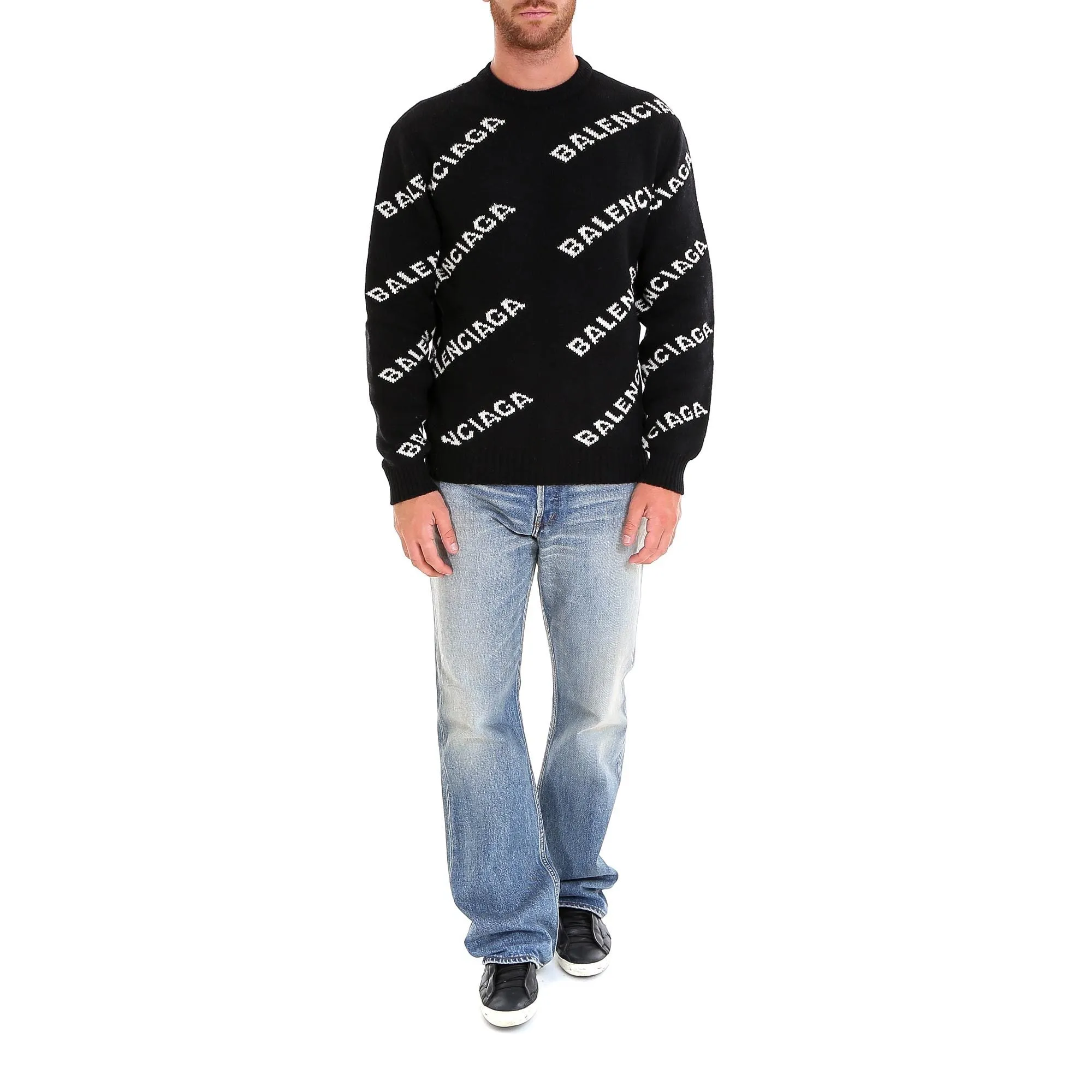 Balenciaga Logo Print Crewneck Jumper
