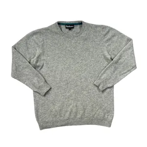 BARBOUR Classic Basic Embroidered Mini Logo Lambswool Knit Crewneck Sweater Jumper