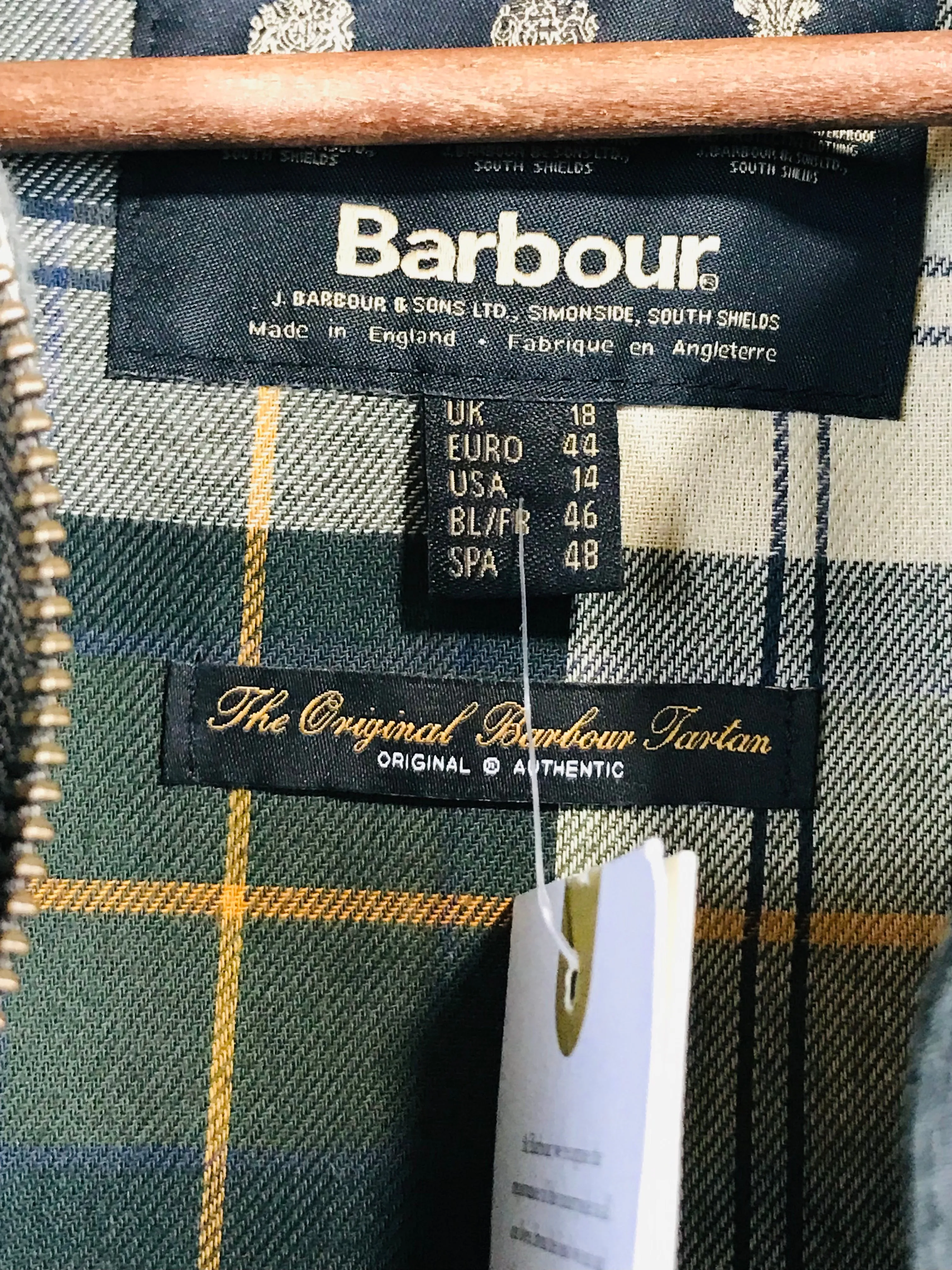 Barbour Men's The Original Tartan Wax Hunting Jacket Coat NWT | UK18 | Green