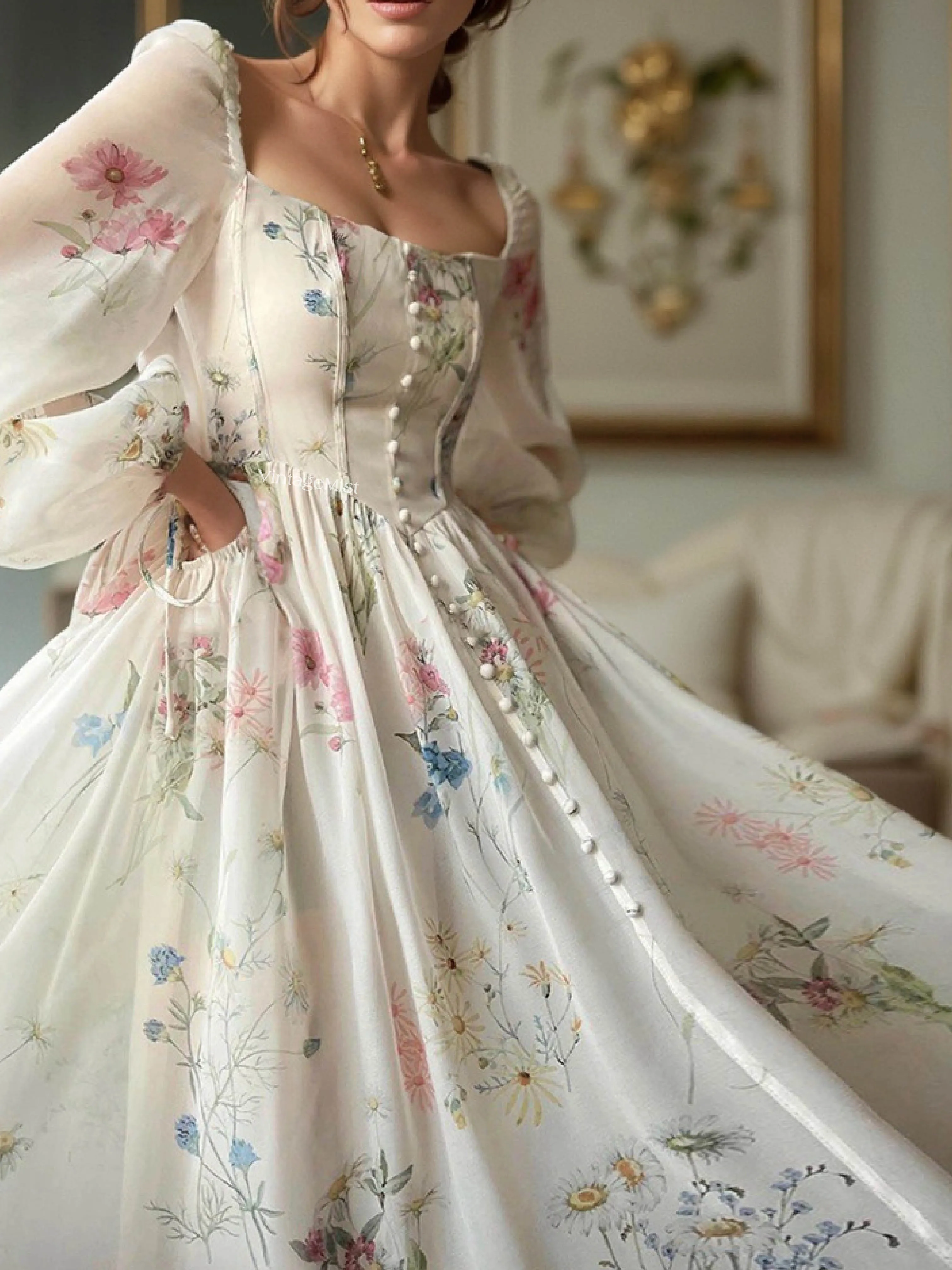 Blooming Floral Spring Fairy Dress