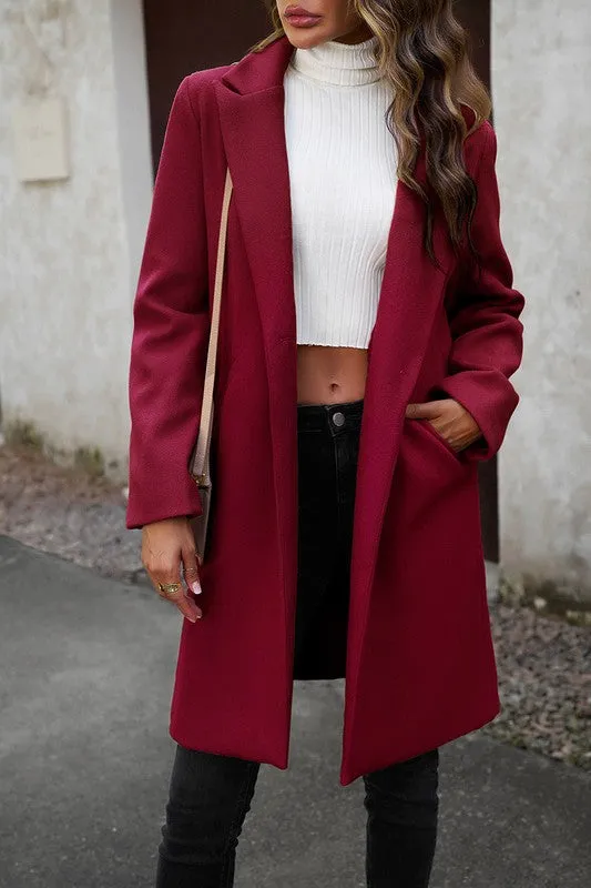 Button Down Tweed Collared Coat