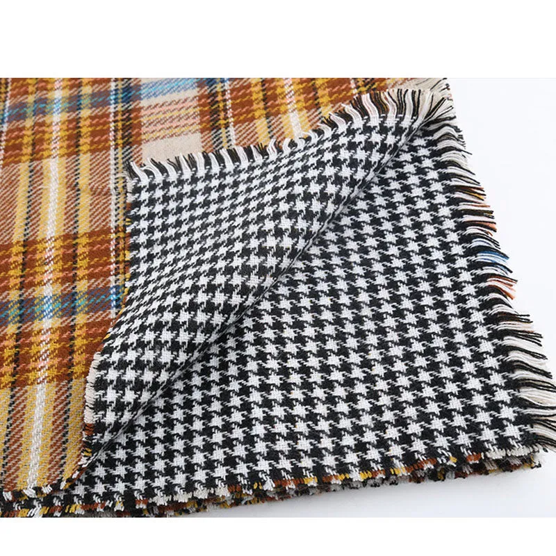 Cashmere Winter Plaid Double-Sided Soft Scarf