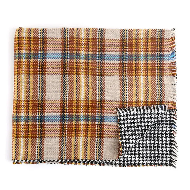 Cashmere Winter Plaid Double-Sided Soft Scarf