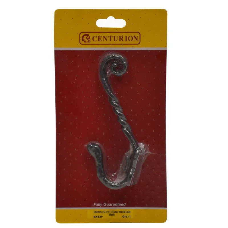 Centurion 144mm Antique Black Tudor Hat & Coat Hook