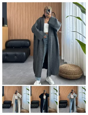 CH # 484 Chakoor Longline Street-Style Long Winter Fleece Fabric Gown