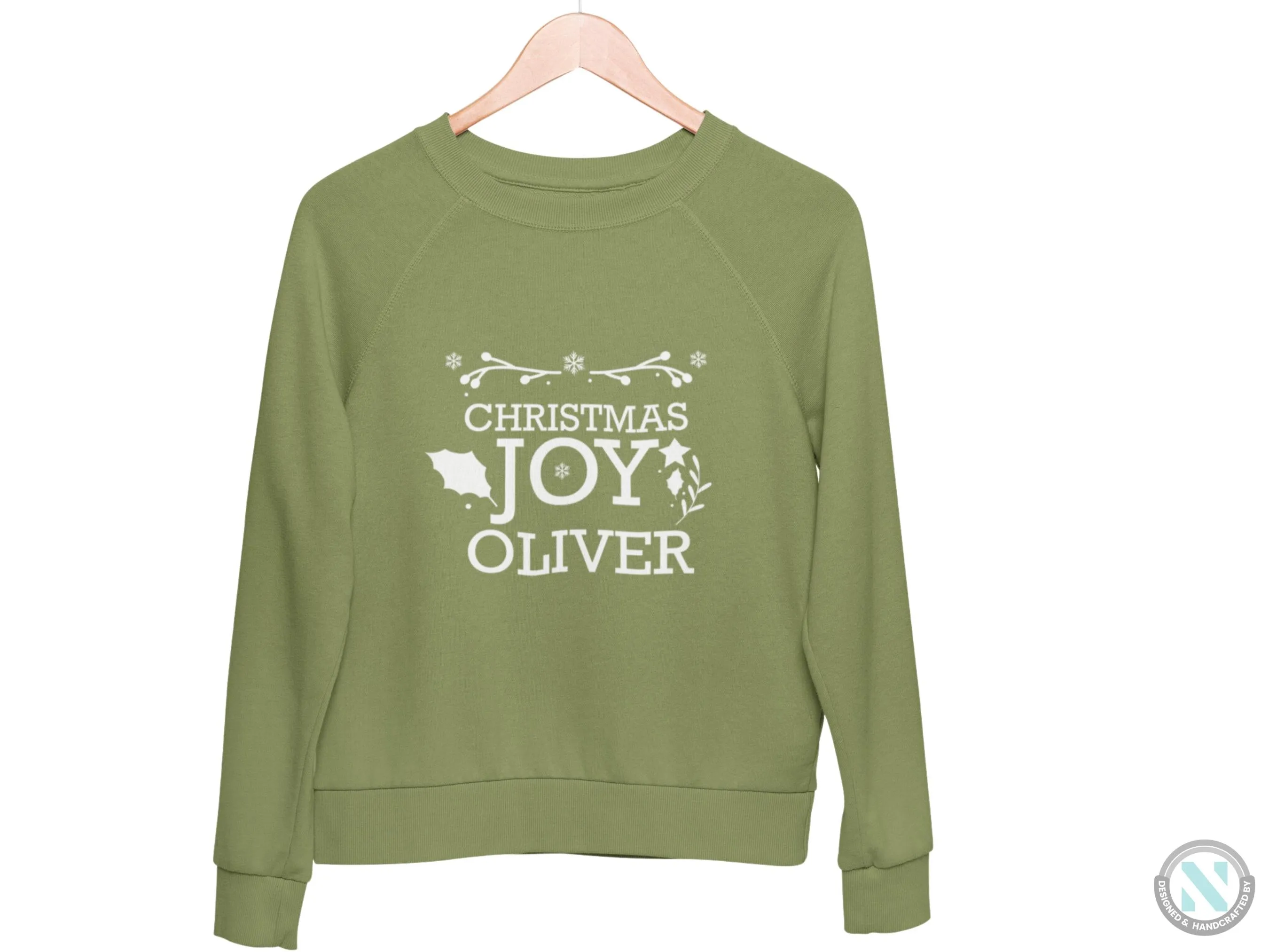 Christmas Joy Personalized Name Winter Sweatshirt Gift for Toddler Boys