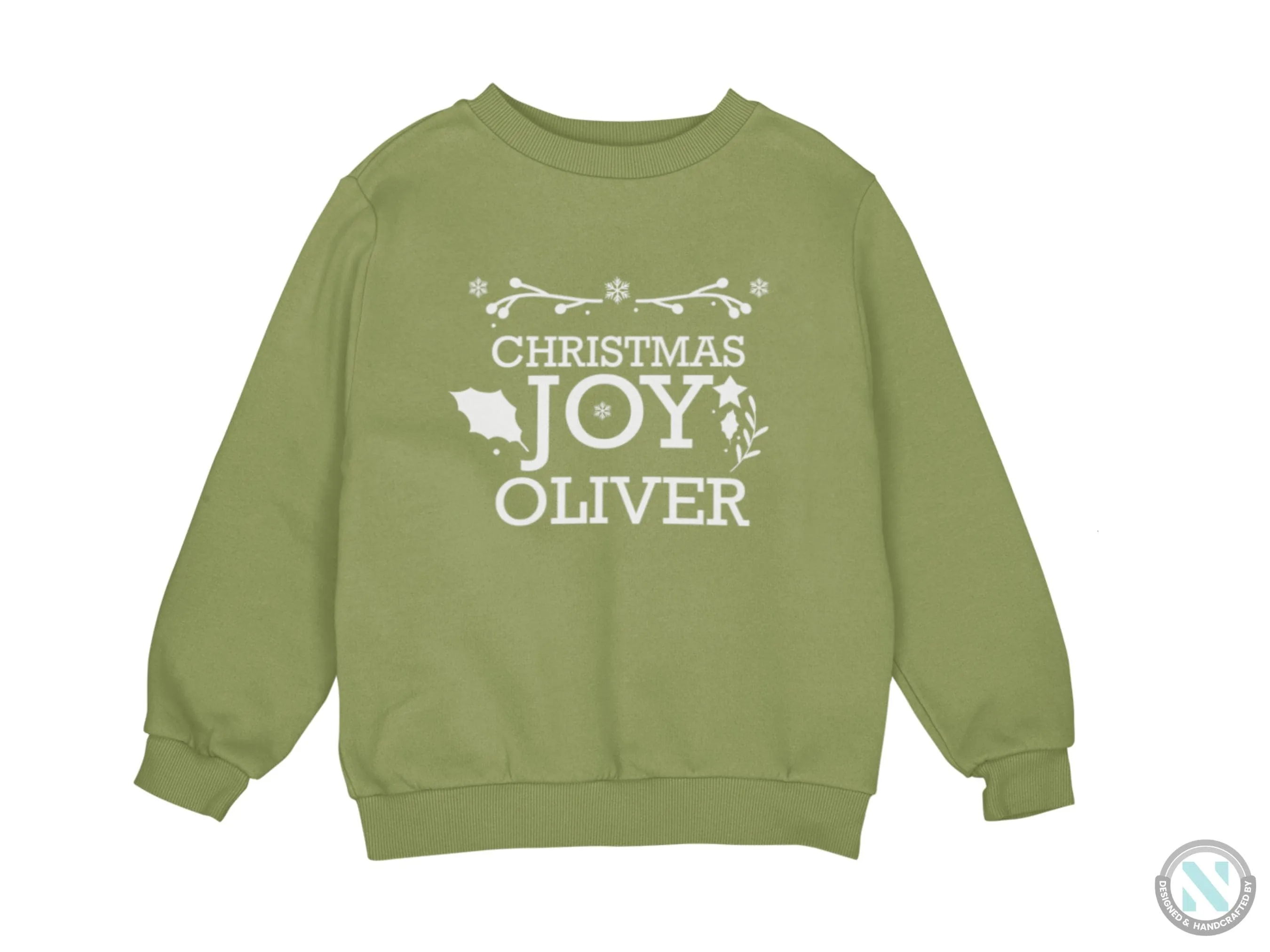 Christmas Joy Personalized Name Winter Sweatshirt Gift for Toddler Boys
