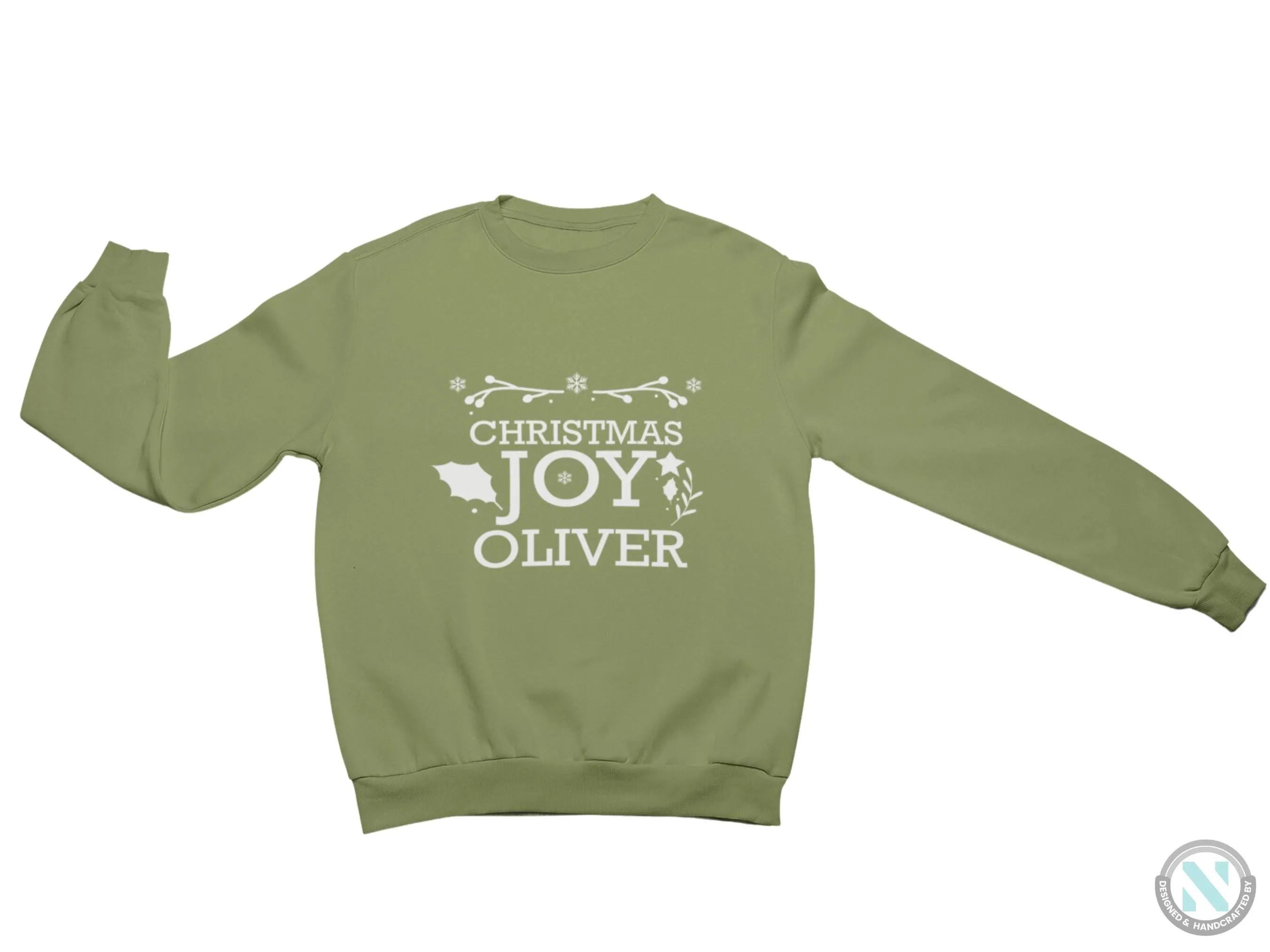 Christmas Joy Personalized Name Winter Sweatshirt Gift for Toddler Boys