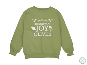 Christmas Joy Personalized Name Winter Sweatshirt Gift for Toddler Boys