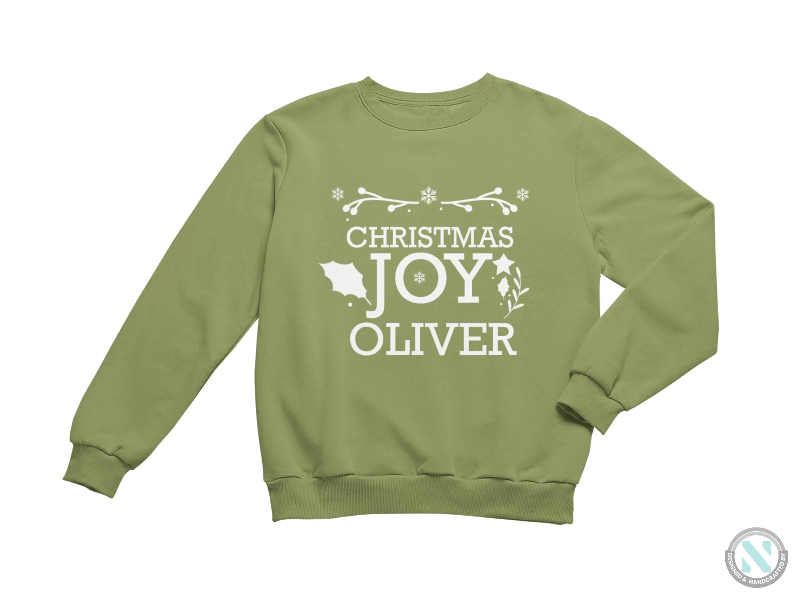 Christmas Joy Personalized Name Winter Sweatshirt Gift for Toddler Boys