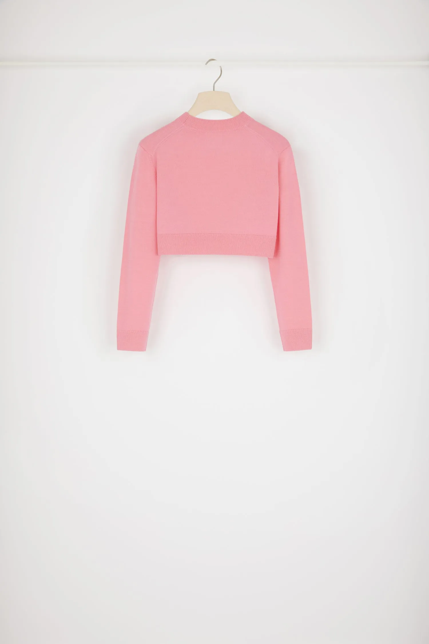 Cropped jumper in wool and cashmere