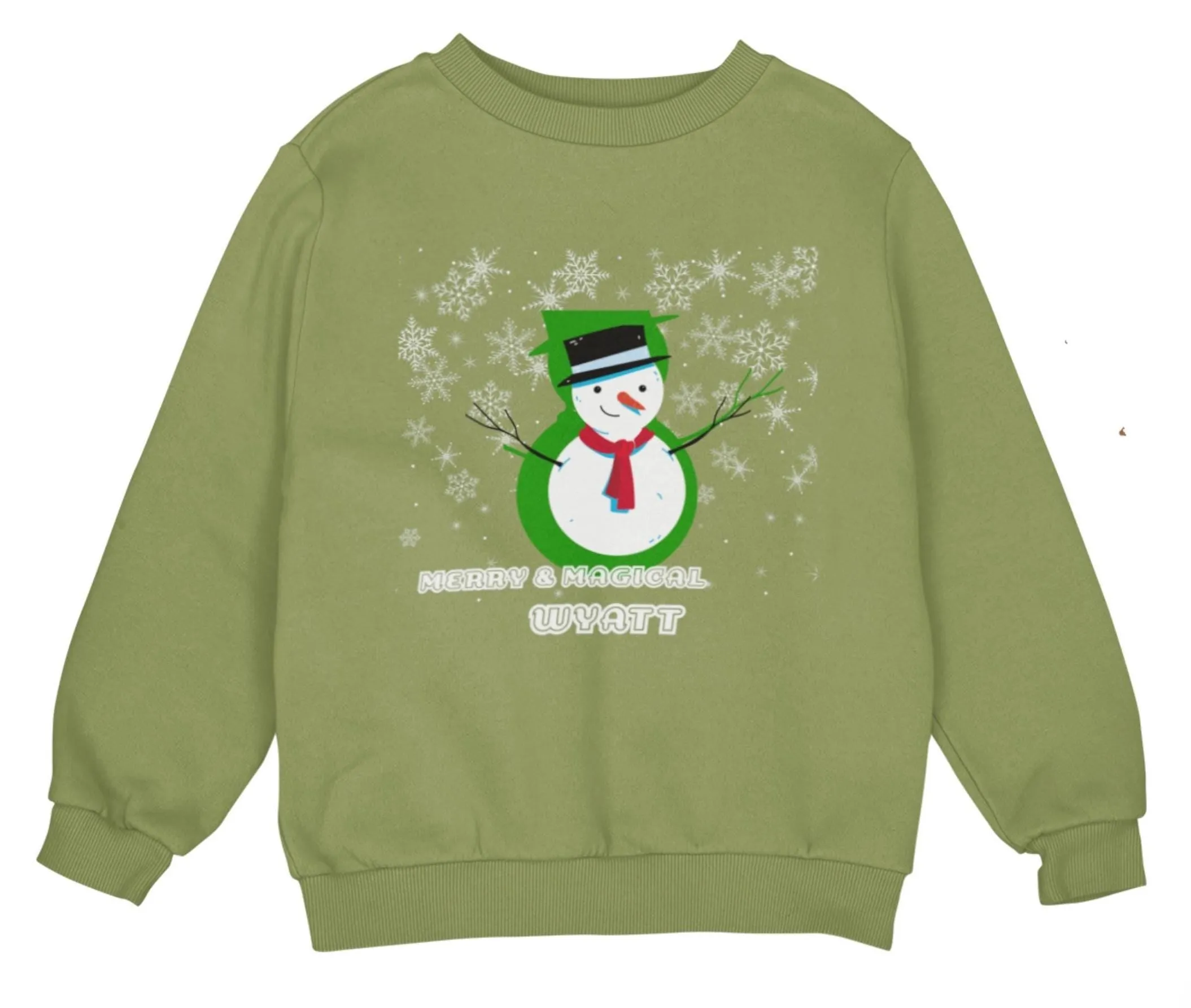 Custom Merry & Magical Christmas Sweatshirt Gift for Toddler Boys