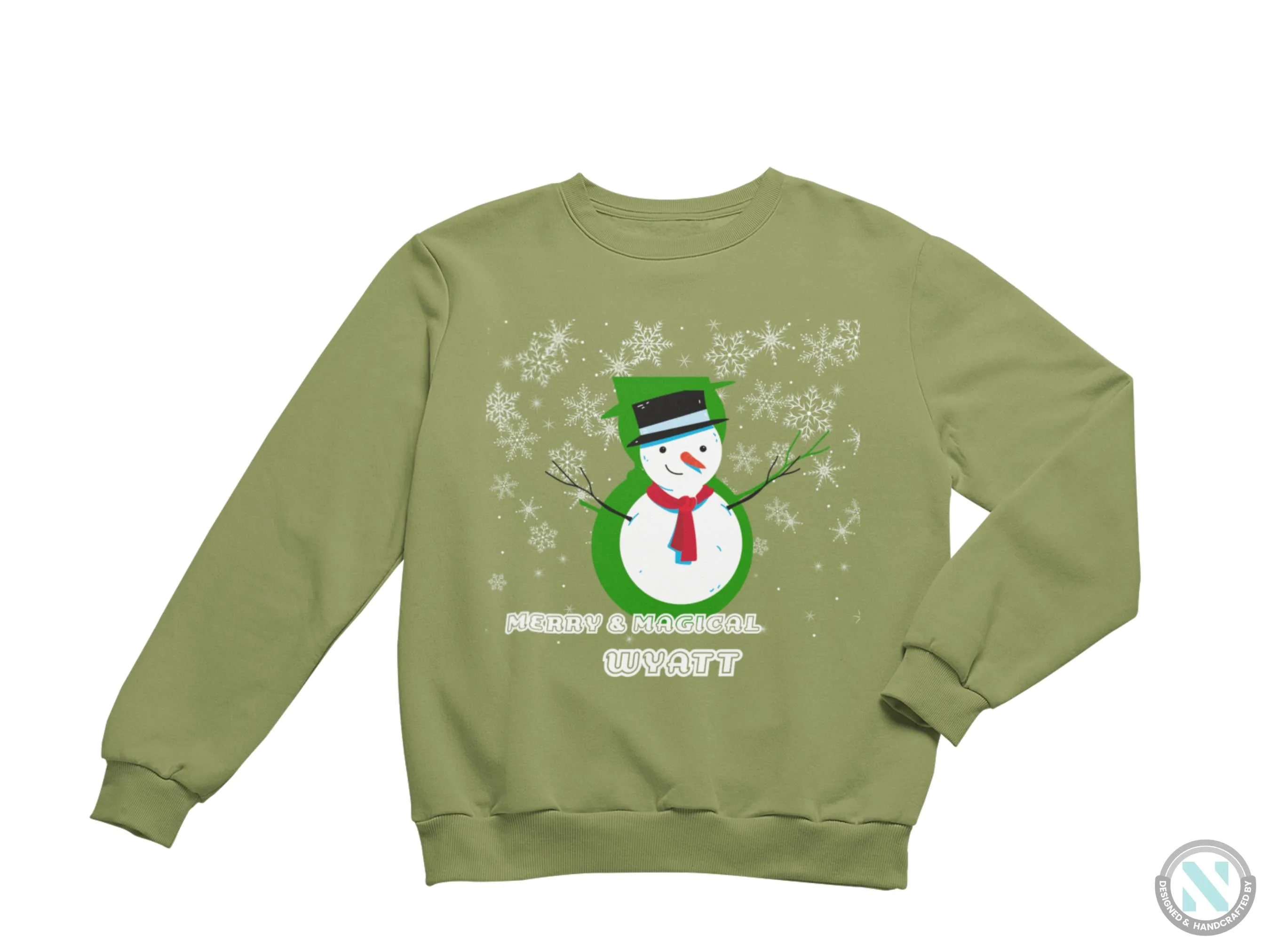 Custom Merry & Magical Christmas Sweatshirt Gift for Toddler Boys