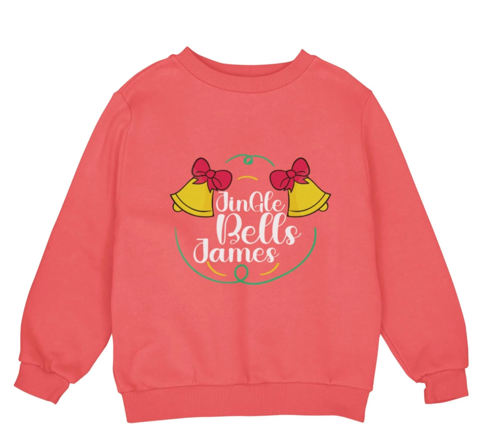 Custom Name Jumper Christmas Sweatshirt Gift for Toddler Boys with Jingle Bells