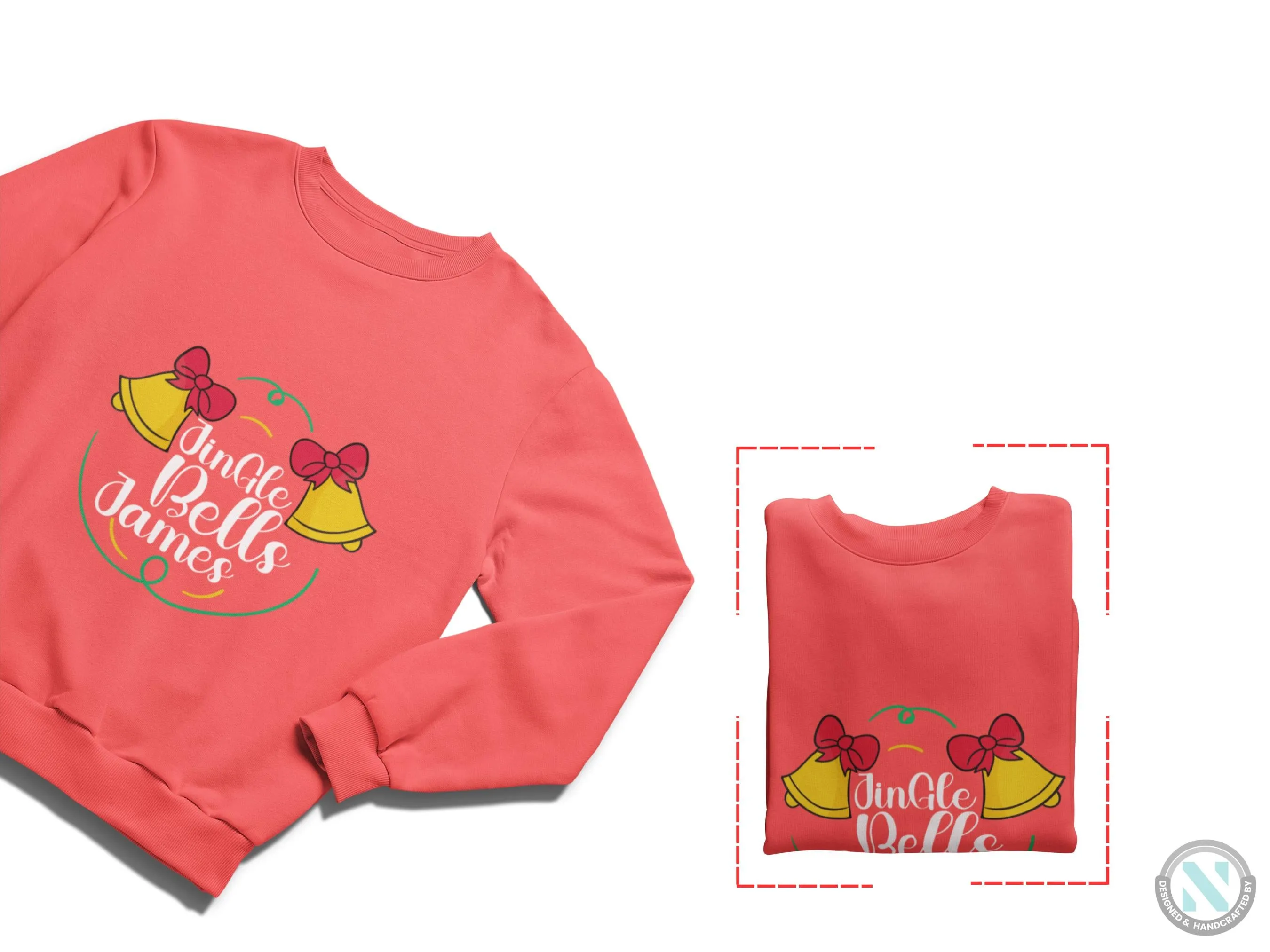 Custom Name Jumper Christmas Sweatshirt Gift for Toddler Boys with Jingle Bells