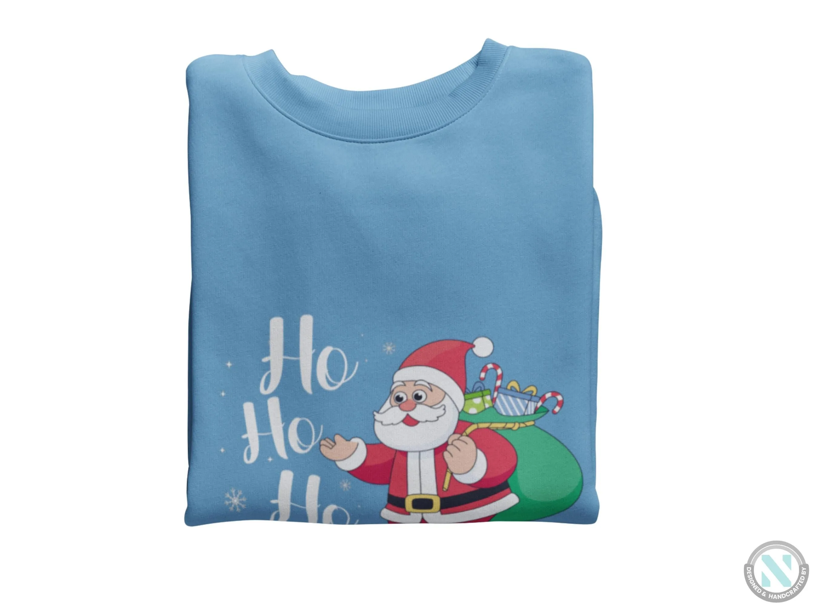 Custom Name Jumper Christmas Sweatshirt Gift for Toddler Boys with Santa