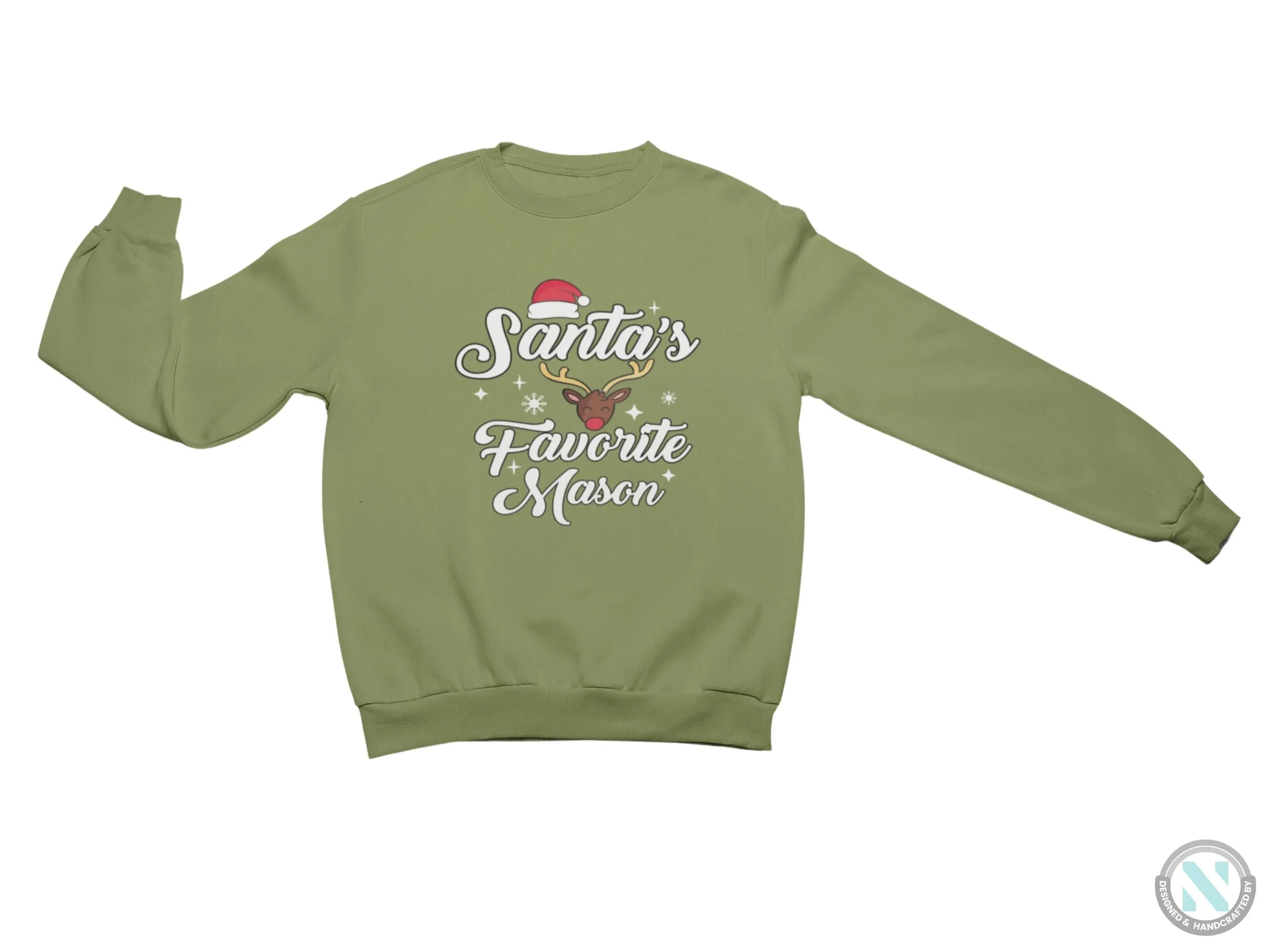 Custom Name Santa's Favorite Christmas Sweatshirt Gift for Toddler Boys