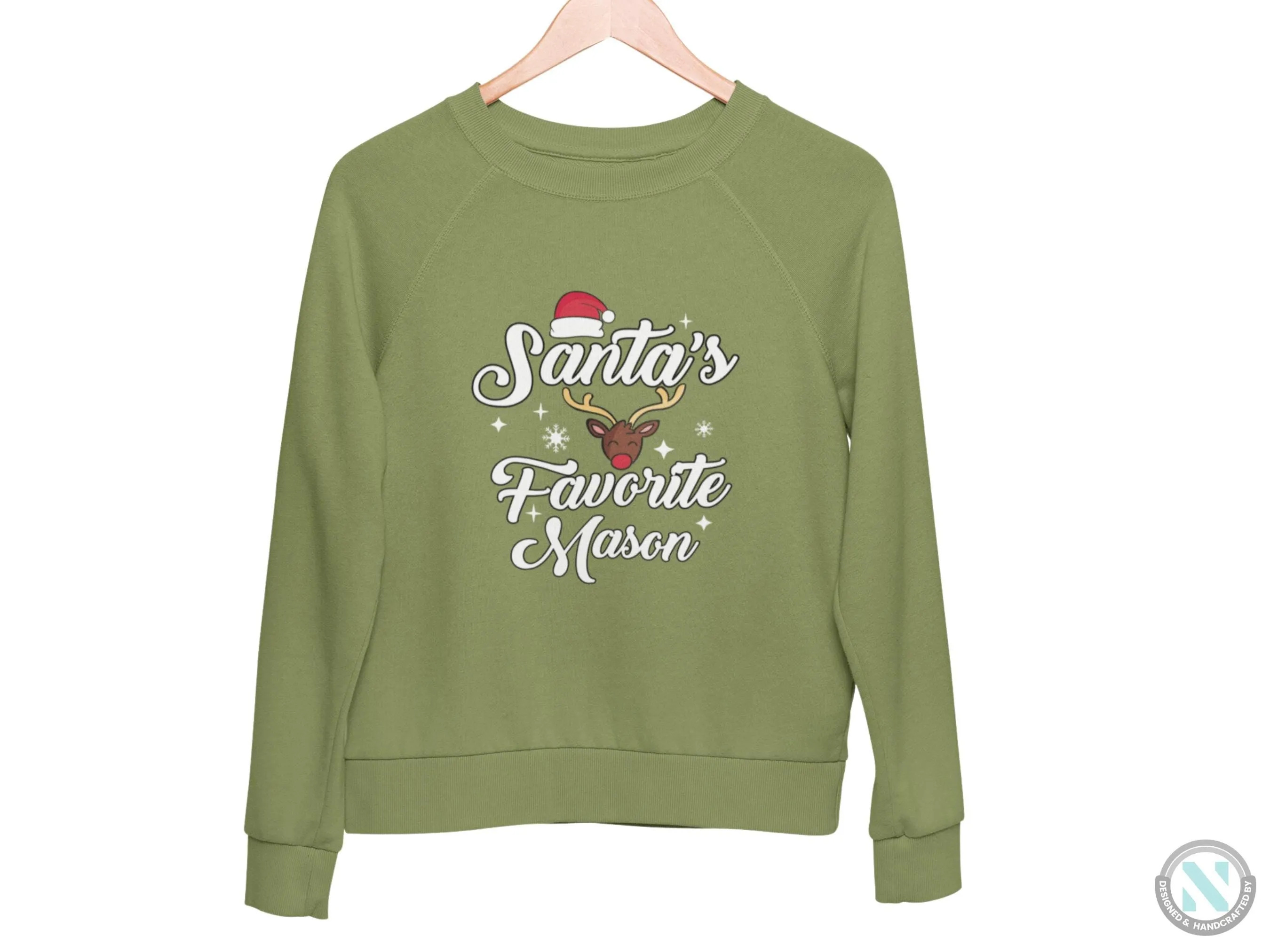 Custom Name Santa's Favorite Christmas Sweatshirt Gift for Toddler Boys