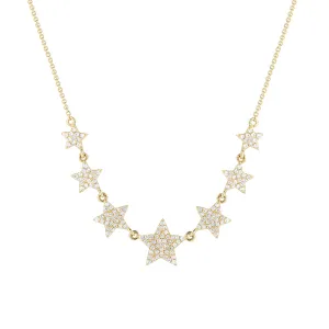 Diamond Graduated Star Necklace