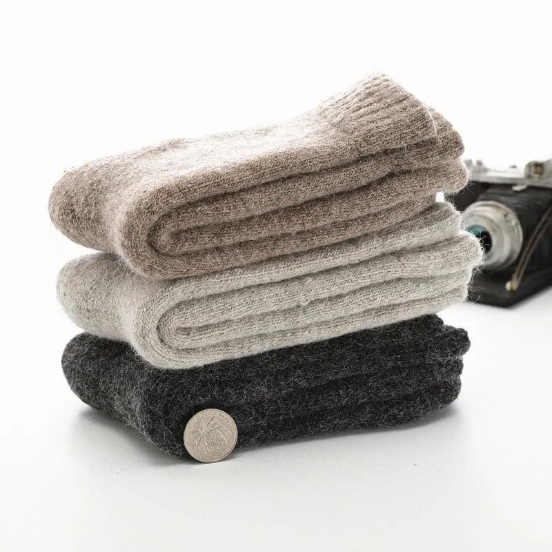 Elegant Men's Winter Wool-Rabbit Socks - Cozy Warmth and Style