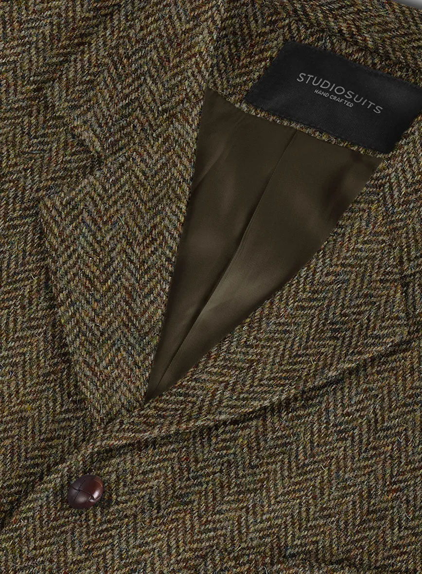 Harris Tweed Ridge Brown Herringbone Hunting Vest