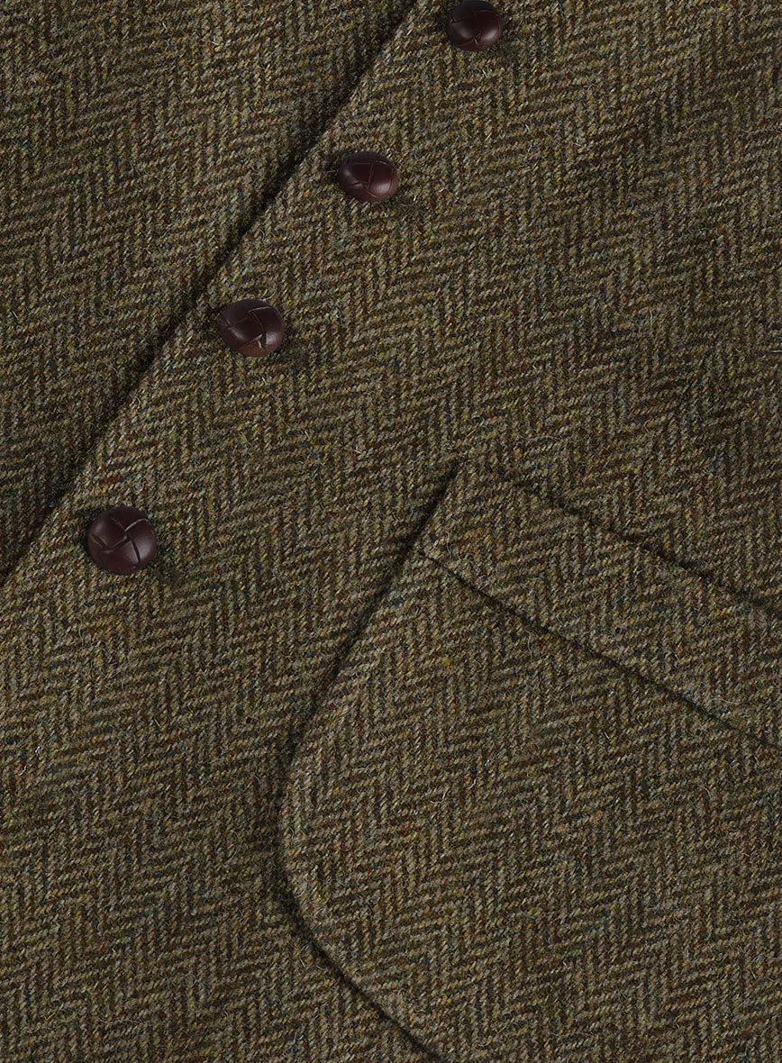 Harris Tweed Ridge Brown Herringbone Hunting Vest