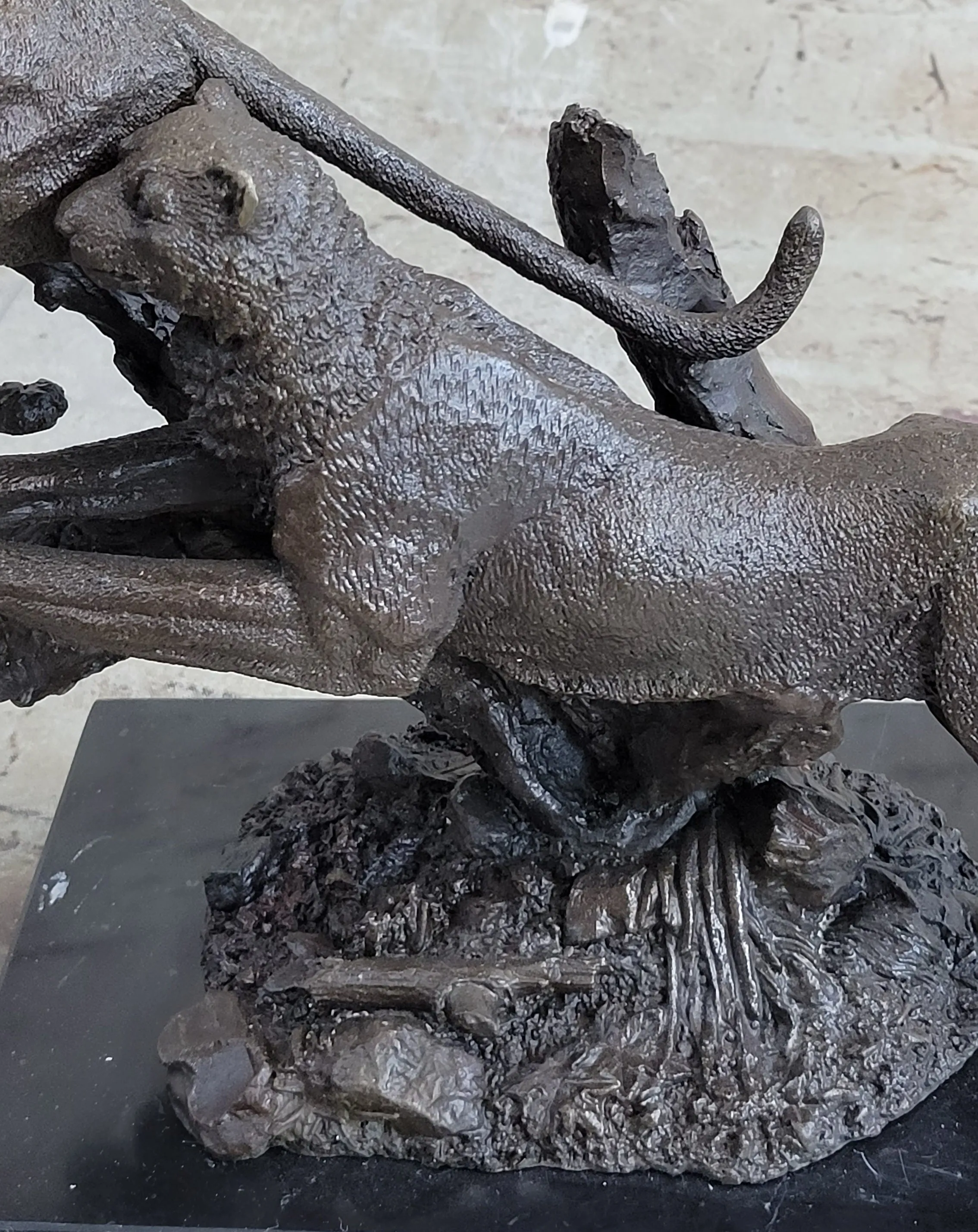 Henry Moore Cougar Jaguar Puma Wild Life Bronze Sculpture Statue Figurine Figure