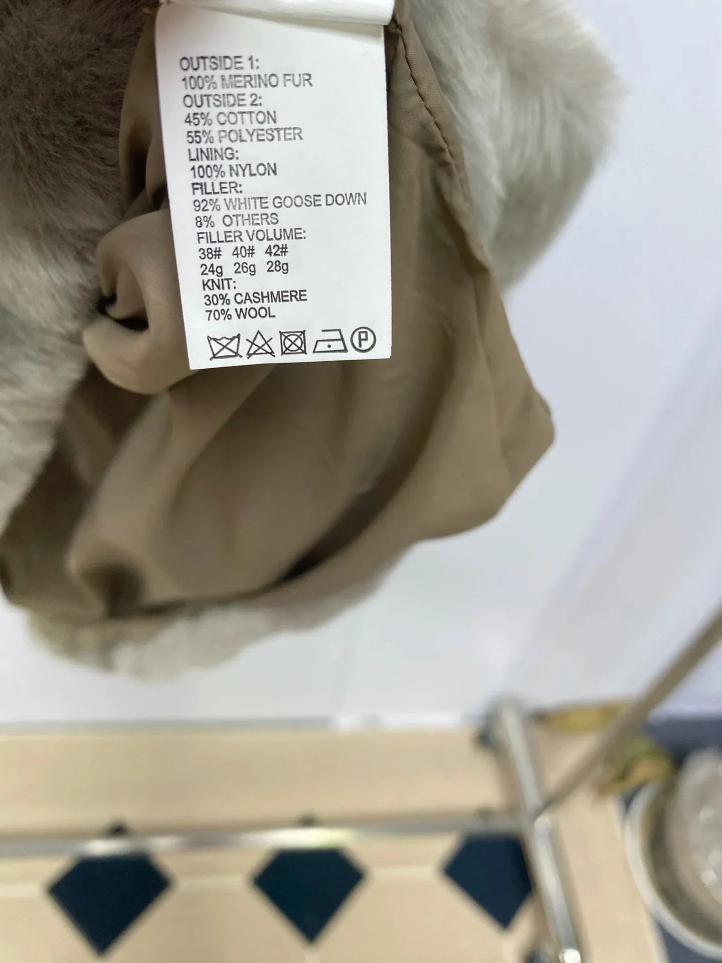 High-Fashion Cashmere Goose Down Jacket