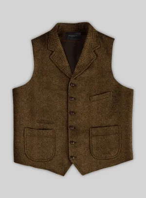 Italian Highlander Mustard Herringbone Tweed Hunting Vest
