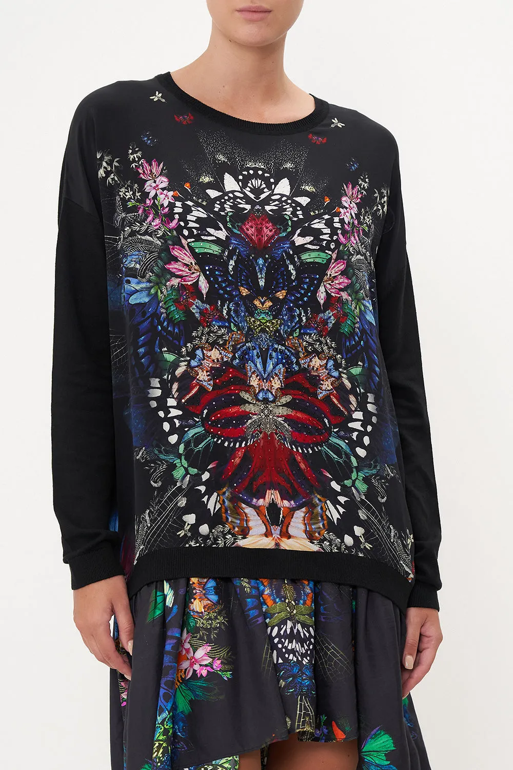 LONG SLEEVE JUMPER WITH PRINT FRONT FLUTTER BY