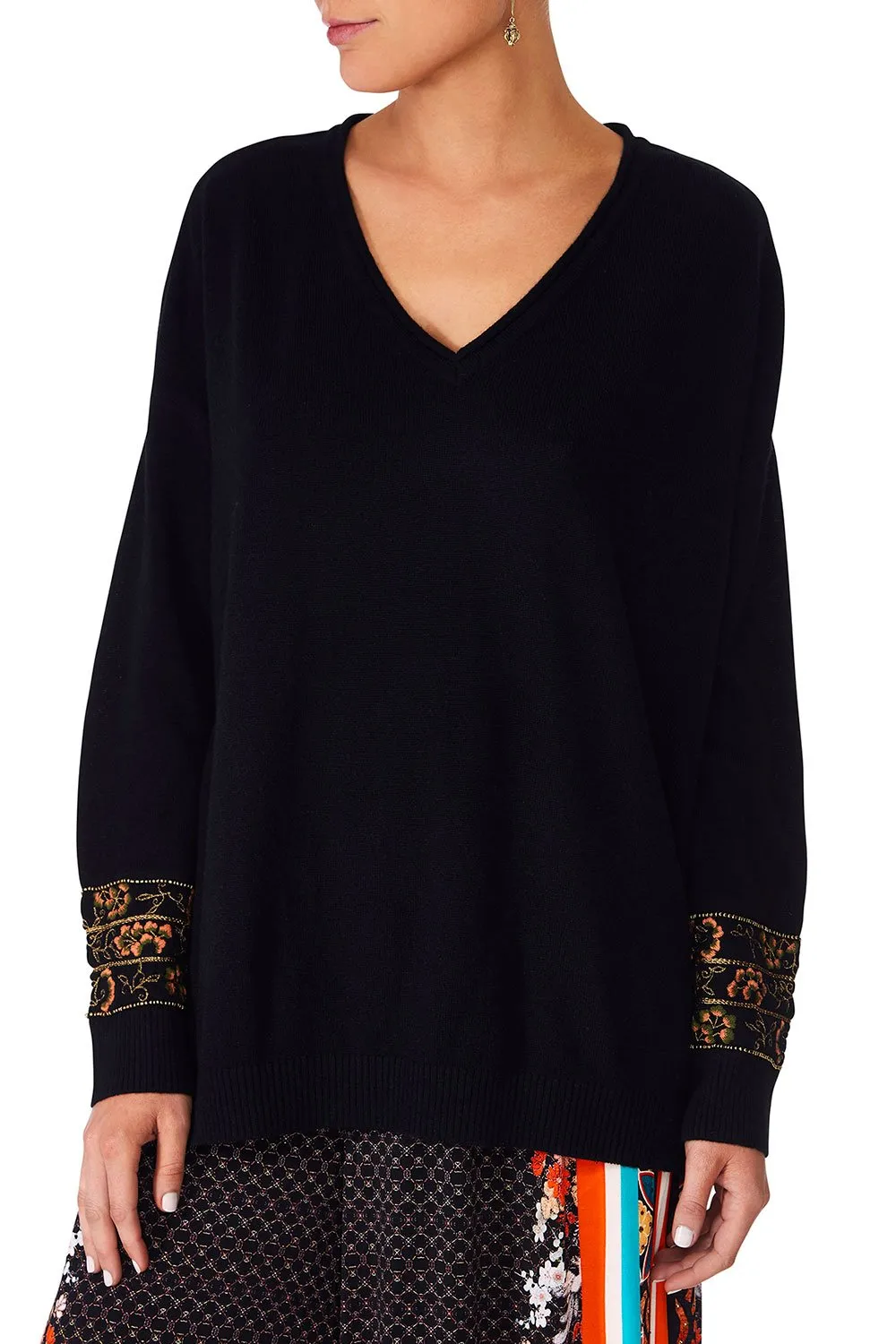 LOOSE FIT V NECK JUMPER GALAXY GIRL