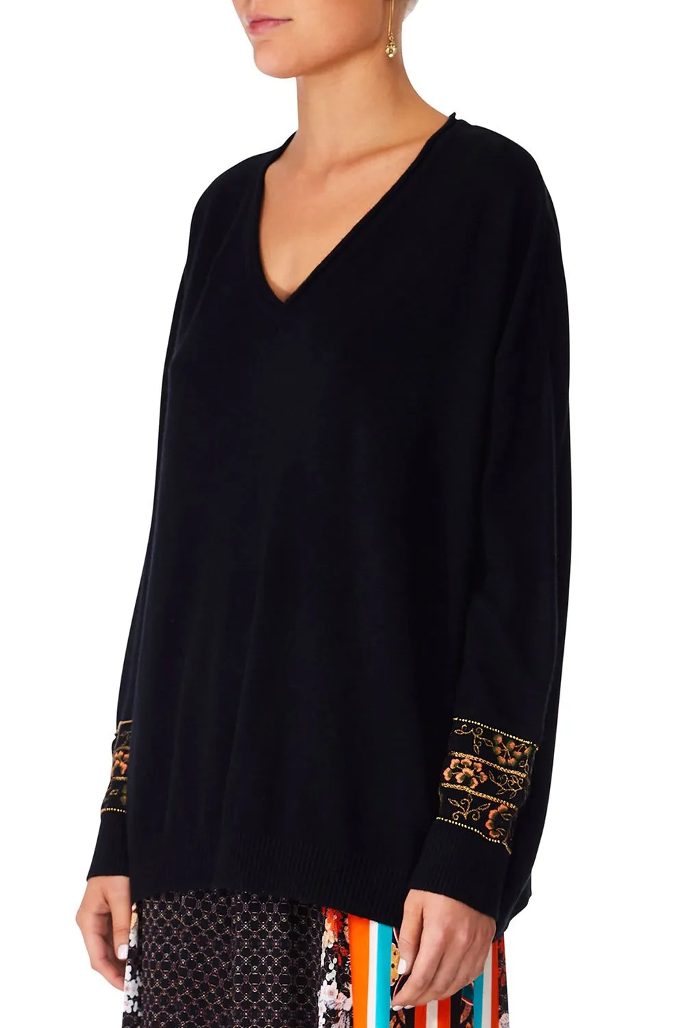 LOOSE FIT V NECK JUMPER GALAXY GIRL