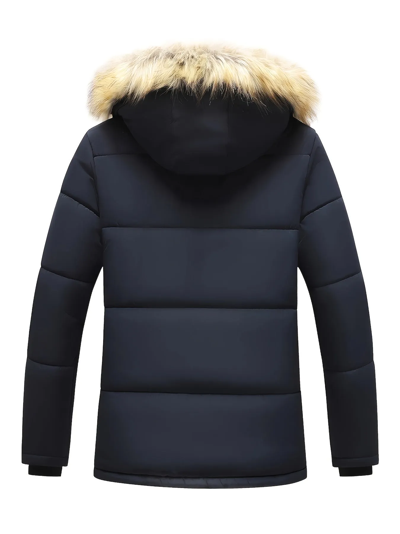 Men's Casual Hooded Polyester Winter Jacket with Fleece Lining | Ideal for Autumn/Winter