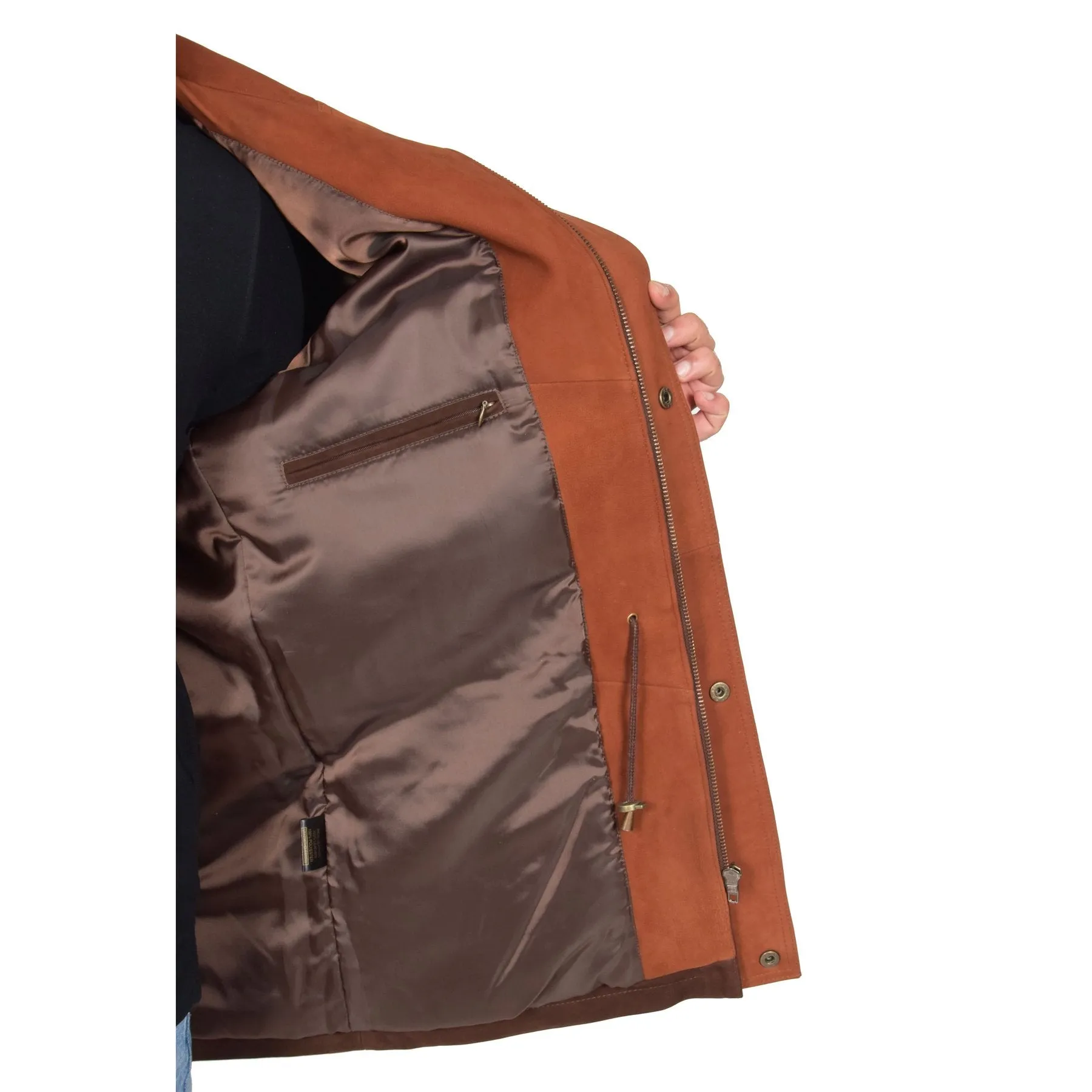 Men's Real Nubuck Leather Parka Jacket