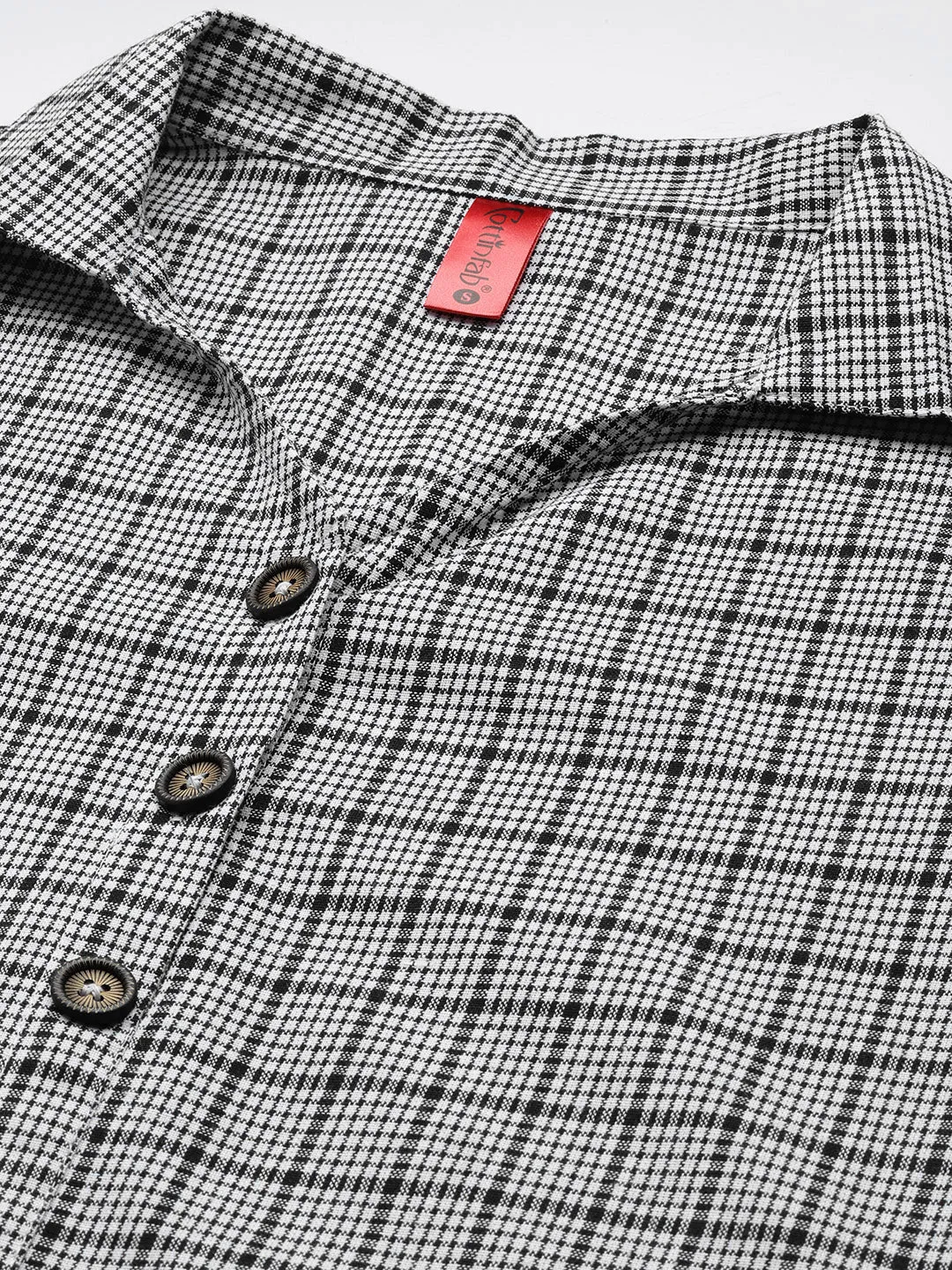 NEW SEASON Cottinfab Checked Shirt Cotton Maxi Dress