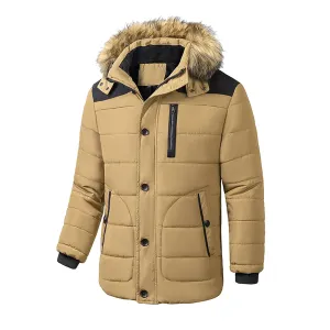 Norvlas - Parka Winterjas Heren – Gevoerd met Capuchon en Verstelbare Bontkraag