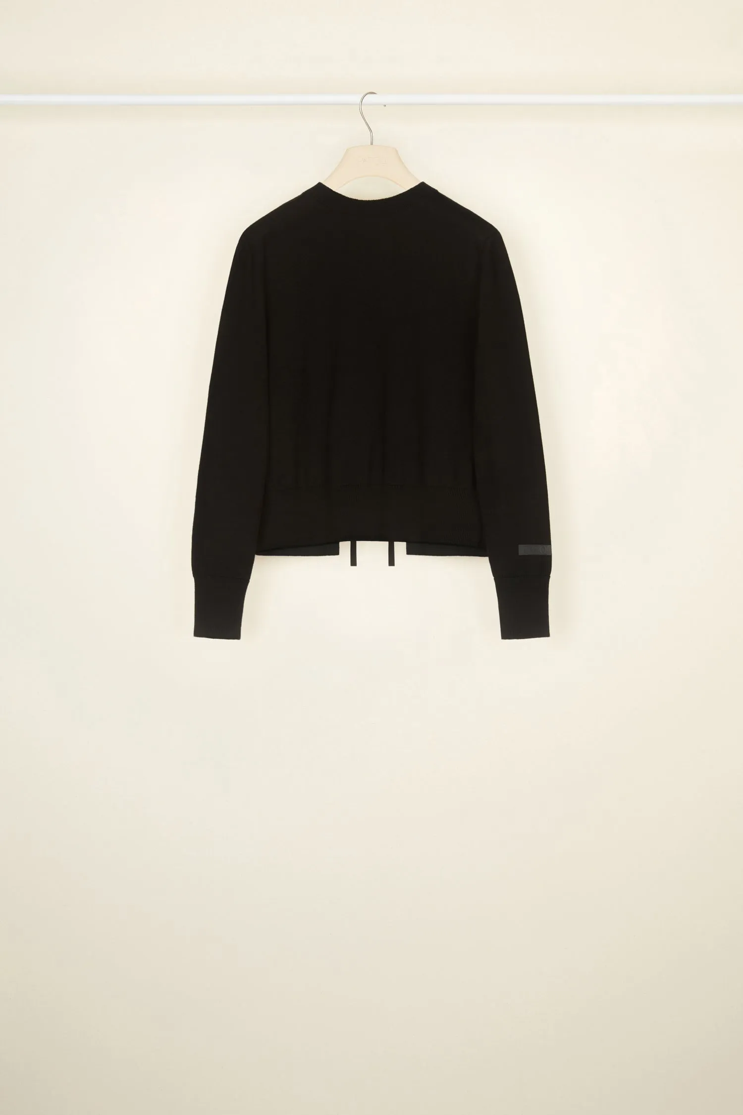 Open back jumper in eco-friendly wool and cotton
