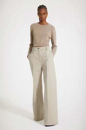 Open-back jumper in wool and cashmere