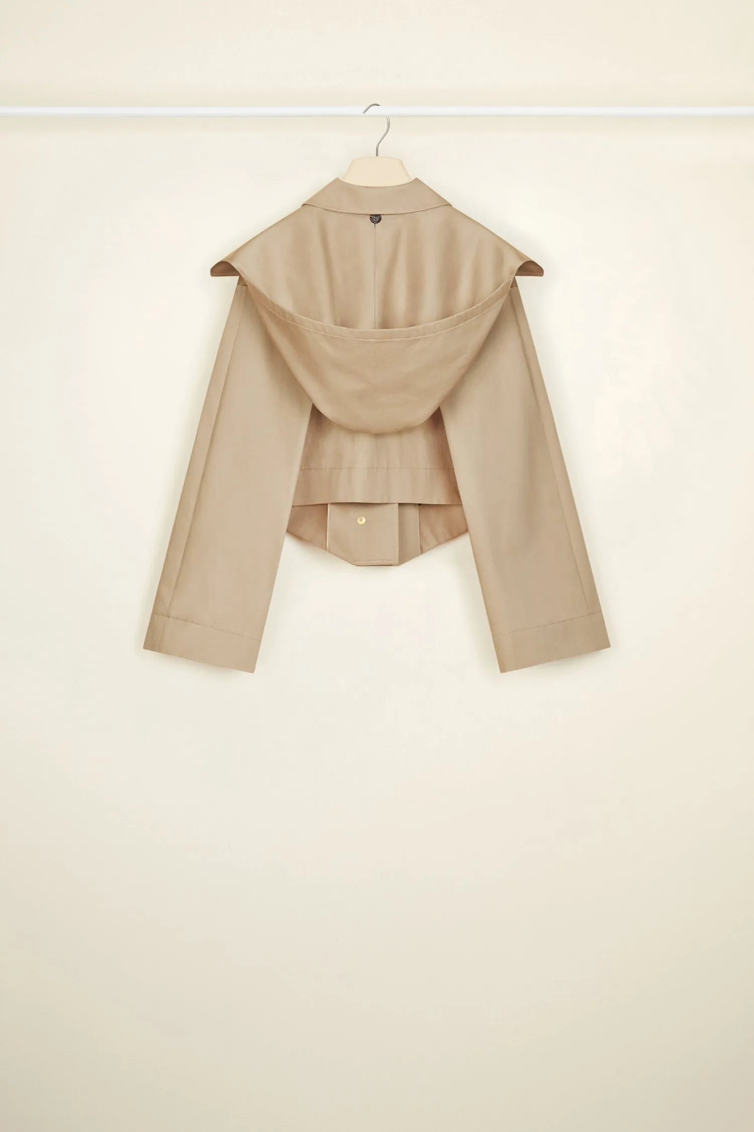 Organic cotton parka with detachable hood