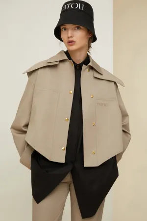 Organic cotton parka with detachable hood
