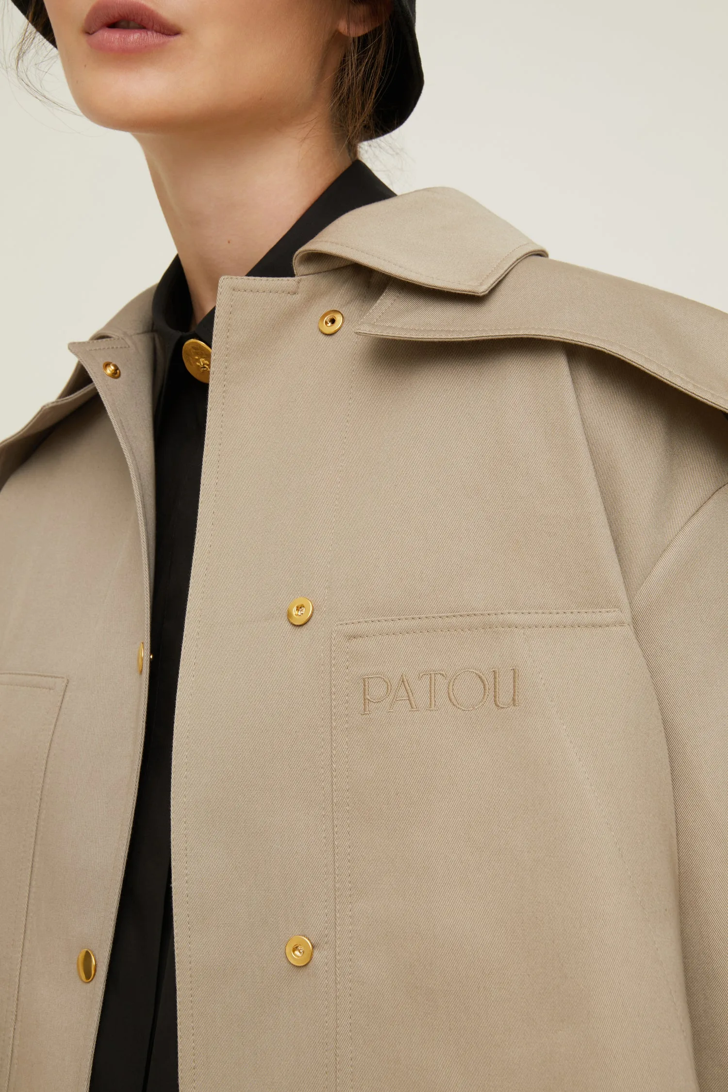 Organic cotton parka with detachable hood