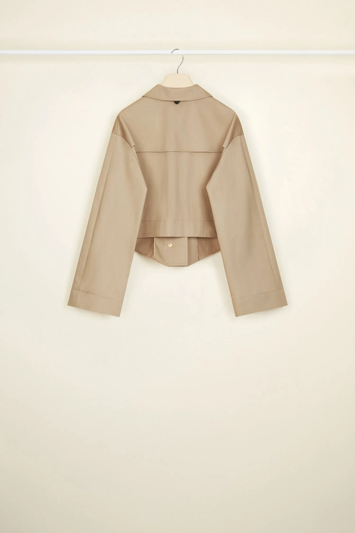 Organic cotton parka with detachable hood