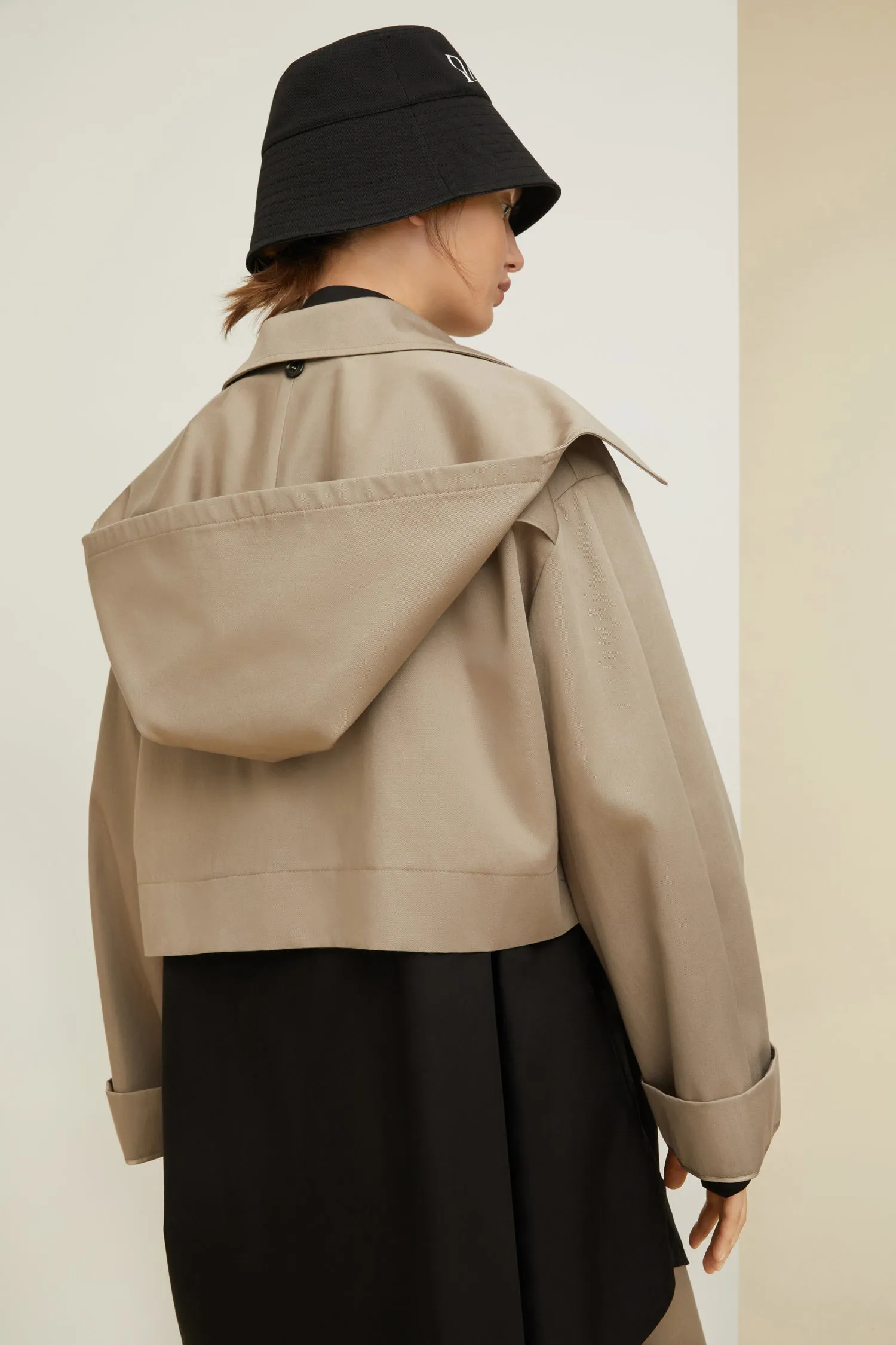 Organic cotton parka with detachable hood