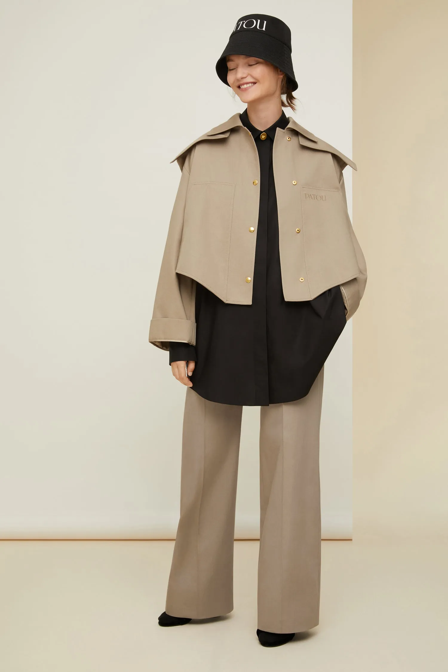 Organic cotton parka with detachable hood