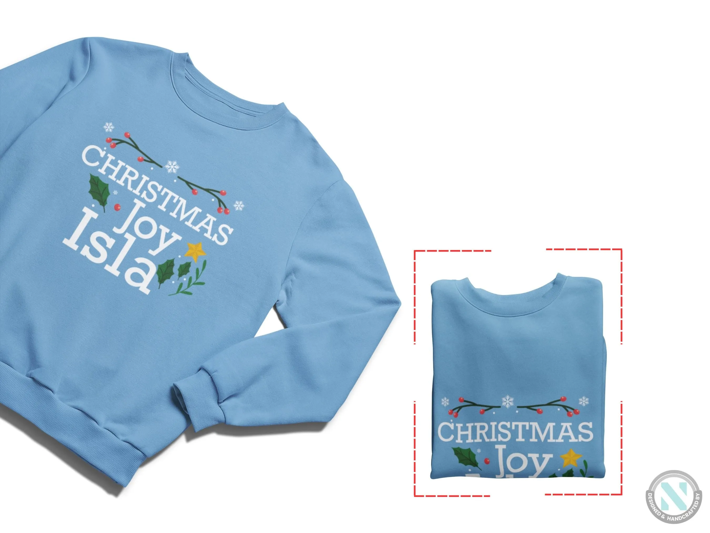 Personalized Jumper Christmas Joy Winter Sweatshirt Gift for Toddler Boys