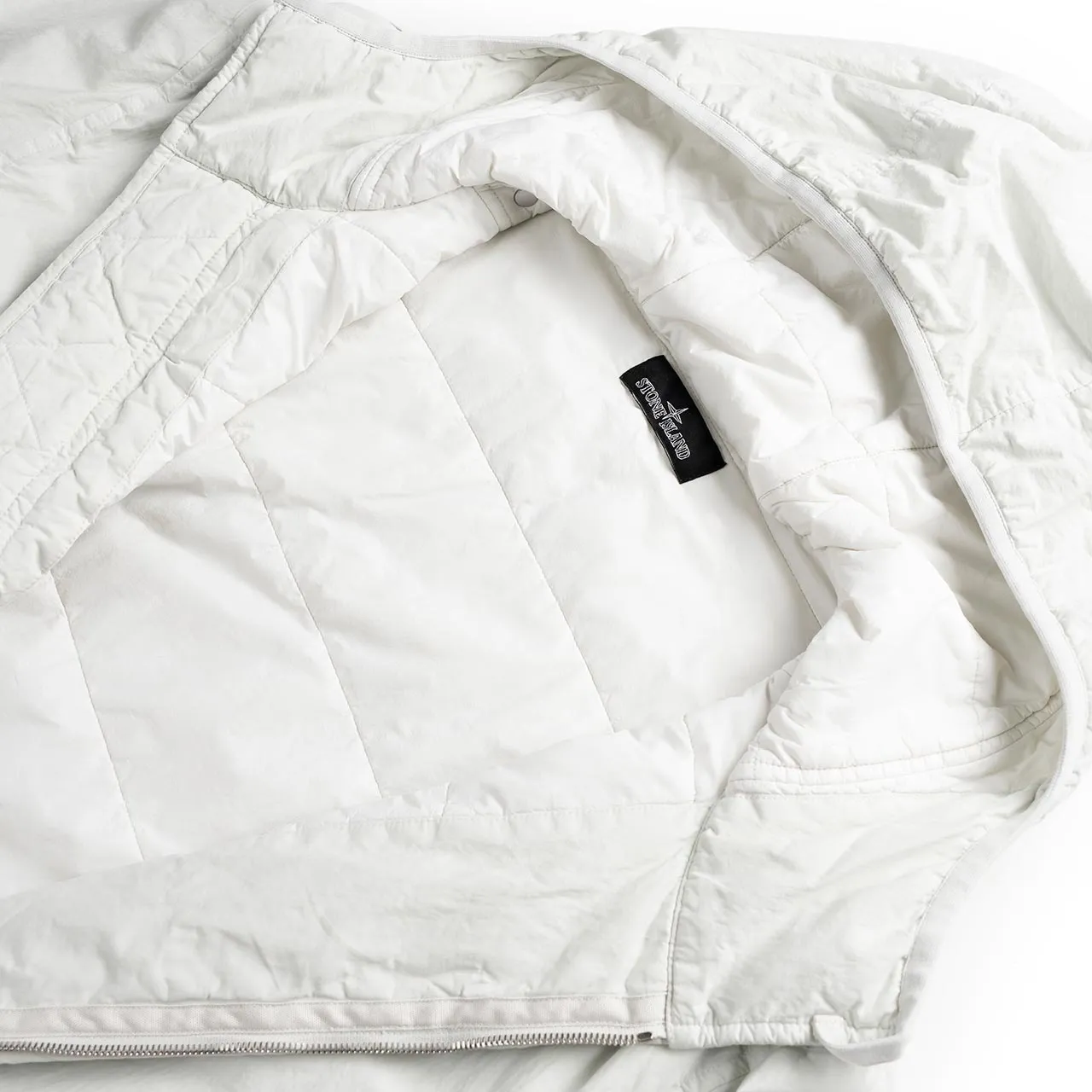 stone island shadow project brushed nylon parka (pearl grey)