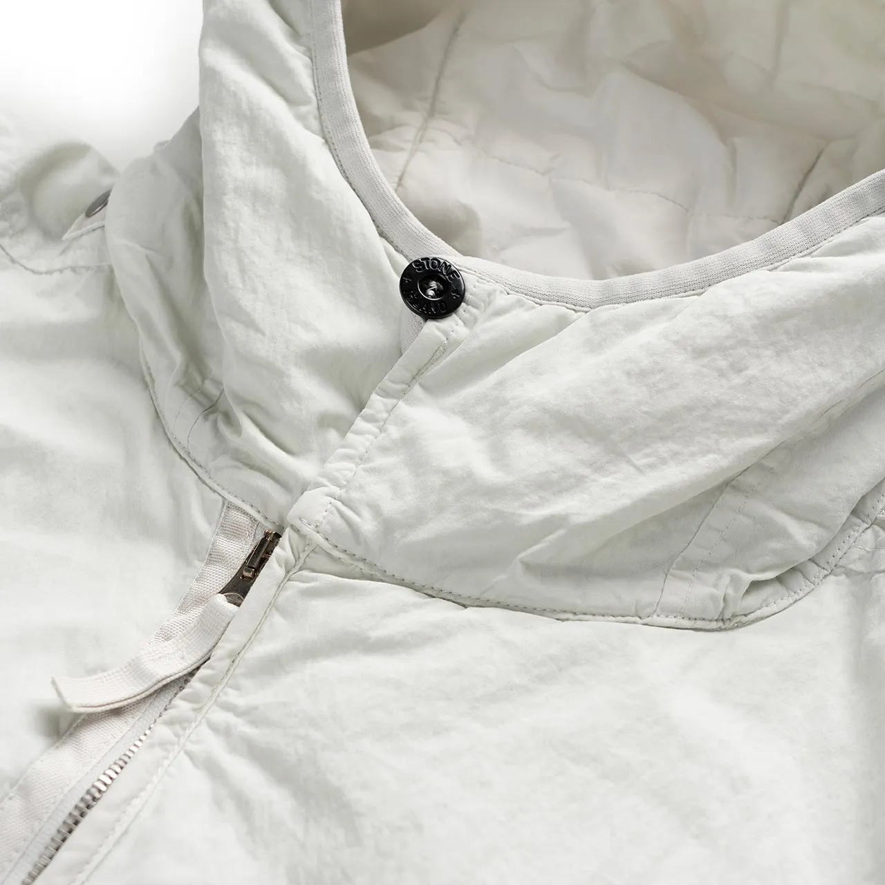 stone island shadow project brushed nylon parka (pearl grey)