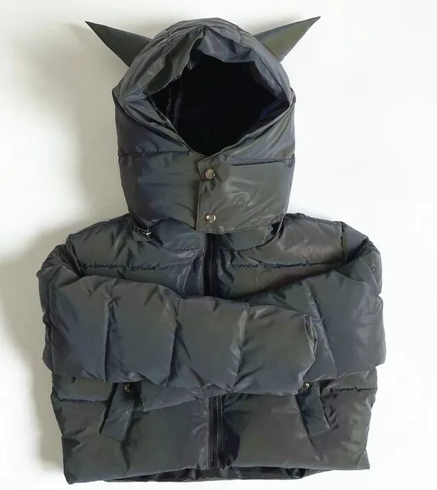 Tillbuy Laser sexy exposed navel reflective down cotton jacket